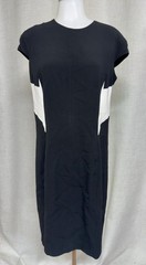 NARCISO RODRIGUEZ Black White Colorblock Sheath Dress Sleeveless Sz 46