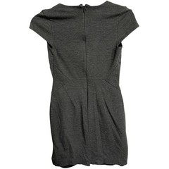 Banana Republic Dress 0 Gray Split VNeck Zipper Back Quiet Luxury Old Money