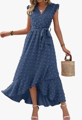 BTFBM Boho Cottagecore Cap Sleeve Swiss Dot Flowy Ruffle Sz XL