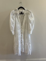 Husk White Eyelet Dress Size 14