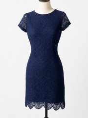 Laundry by Shelli Segal Lace Sheath Dress • Feminine Sapphire Navy Blue • SIZE 0