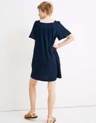 Madewell Patchwork Shift Mini Dress Size XXL Dark Nightfall Blue Pockets Cotton