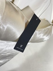 Lulu&rsquo;s Dress White Satin Back Zipper Strapless Wireless Slit Split Midi Medium