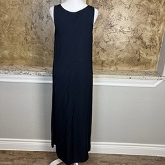 Vince Maxi Dress Womens S Navy Sleeveless Scoop Neck Viscose Stretch Minimalist