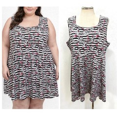 Torrid Plus Size 5 Disney Beauty and the Beast Roses Scuba Mini Tank Dress 5X