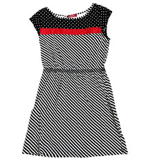 Heritage 1981 Black White Red Polka Dot Stripe Cotton Dress Size M Retro 80s