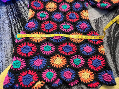 FARM Rio Colorful Crochet Flowers Sweater Mini Knit Dress M