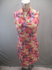 Daily Sports Size M Womens Multicolor Floral Sleeveless 1/4 Zip Casual Dress 277