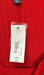 Bold Elements Bright Red Slinky Ribbed Lace-Up Sweater Dress Size Large