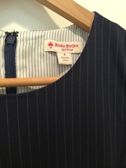 Brooks Brothers Red Fleece Navy Pinstripe Wool Blend Sheath Dress Women&rsquo;s Sz 4