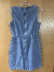 Harper Heritage Light Blue Denim Sheath Dress Sleeveless Fit Classic W Pockets