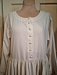 TRUE VINTAGE « RUMBA » OFF WHITE IVORY BOHO COTTAGECORE COTTON DRESS