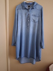 Belle Tweed Blue Shirt Dress sz 1X