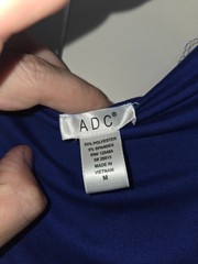 ADC Women&rsquo;s Blue Long Sleeve Bodycon Dress Size Medium Stretch Scoop Neck