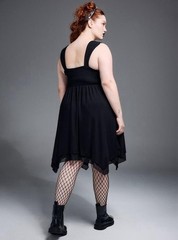 NEW Torrid NIGHTFALL Black Mesh Mini Dress Plus Size 3 3X 22/24 Gothic Punk