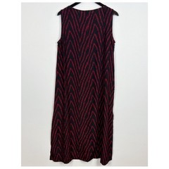 Finity Naturals Sleeveless Maxi Dress Women&rsquo;s Size Large Black and Red Chevron
