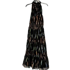 Shoshanna Black Kaia Lurex Chiffon Sleeveless Midi Dress – 6