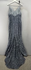 Miss Ord XL Silver Sequin Prom Dress High Slit Train Formal Evening Gown