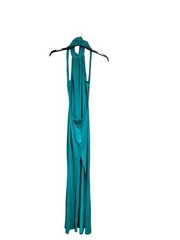 Fashion Nova Women’s Turquoise Solid Halter Backless Maxi Dress Size XS