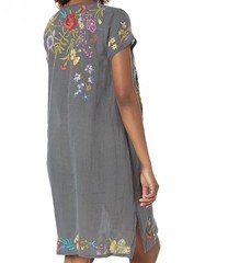 Johnny Was 3J Workshop Provence Drape Tunic Dress Small Embroidered Floral Boho