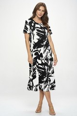 JOSTAR Slinky LONG DRESS Poly Spandex STRETCH Knit BLACK white S M L XL 2X 3X