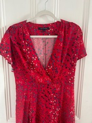 FRENCH CONNECTION Frances Drape Tie Waist Ditsy Floral Printed Maxi Dress UK12