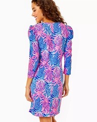 Lilly Pulitzer Pineapple Printed Mini Dress Cotton Long Sleeve Resort S 279239