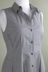 TALBOTS $128 Gingham Check Sleeveless Cotton Shirt Dress Size 10 Petite