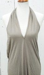 Michael Stars Hannah Womens Sage Sleeveless Cotton Blend Midi Halter Dress Sz L