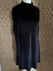 BNWT NOBODYS CHILD Black Velvet VICTORIA Mini Dress UK 16 L37” OPEN BACK Prom