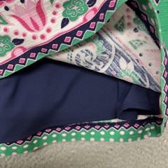 Talbots Dress Womens 12 Pink Striped Floral Paisley Sheath Fringe Trim Colorful