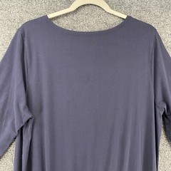 Garnet Hill Dress Womens XL Blue Shift Pull On Pima Cotton Modest Minimalist