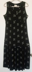 Universal Thread Black Medallion Tiered Maxi Dress Size L Sleeveless 100% Rayon