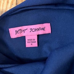 Betsey Johnson Navy Sleeveless Open Back Knee Length Cocktail Dress | 6 / Small