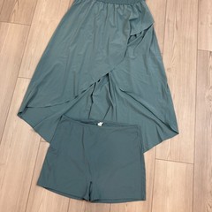 NWT Halara XL Teal Blue 2-in-1 Activity Dress w/ Shorts Set High Low Tulip Skirt