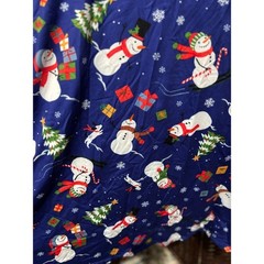AGB Dress Womens Medium Blue Snowman Christmas Holiday 3/4 Sleeve