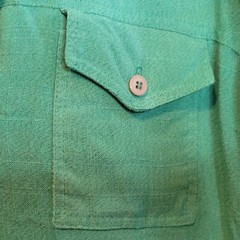 Vintage I Magnin Shirt Dress Green Pullover Size Small 80s Retro Dry Clean Only