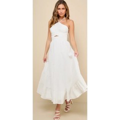 Lulus Effortless Sweetness White Ruched Lace-Up Tiered Midi Dress Bridal Shower