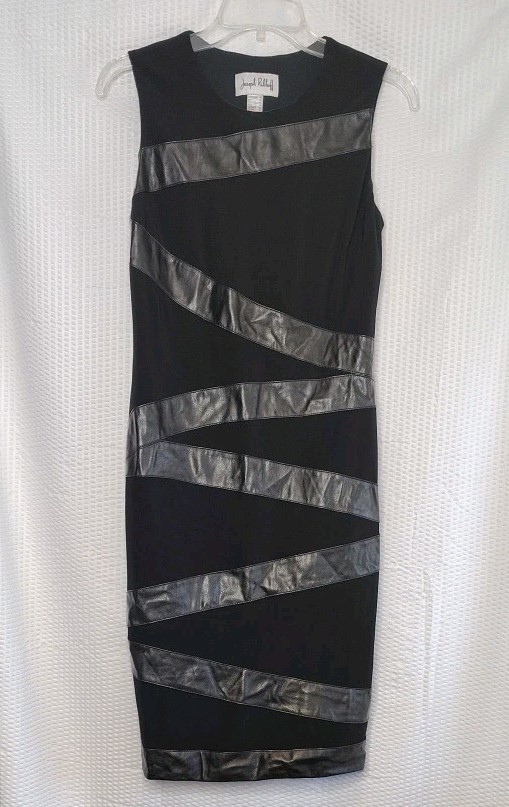 Joseph Ribkoff Sleeveless Patterned Bodycon Pencil Dress Size 10 Black