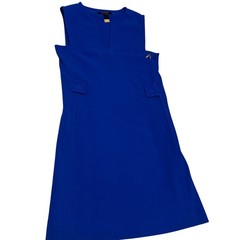 Rachel Rachel Roy Cobalt Royal Blue Sleeveless Split Neck Shift Dress Size 4