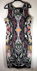 Next Geometric Patterned Bodycon Midi Dress UK 20 Multi Colour Sleeveless BNWT