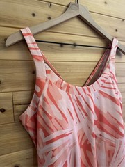 Title Nine Large Peach Abstract Built In Bra Yes Active Stretchy Dress Pockets
