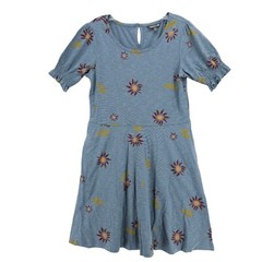 Toad & Co Laurel Dress Short Sleeve Floral Tencel Lyocell Cotton MEDIUM