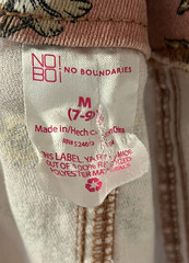 No Boundaries Adjustable Overall Dress Botanical Pattern Cotton Blend w. Pockets