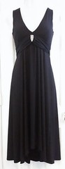 Black High-Low Stretch Split Back Padded Bra Evening Party Dress. Size 10.
