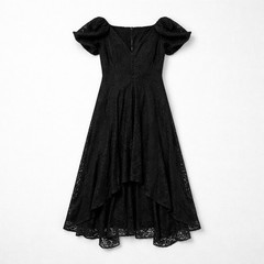 Parker « The Sally » Tiered High Low Rich Black Lace Dress – Size 10 NWT $199