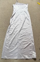 extro&vert light gray satin maxi dress #maxidress #prom #wedding size 6
