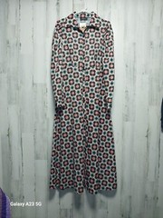 Nylon Apparel Mod Floral Maxi Dress Retro Medium Peach Green