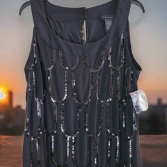 New B. Smart Dress Sequins Womens Black Dress Size 18W Special Occasion Party ~