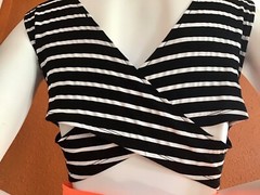 Double zero Dress stripe/Solid Sleeveless,Cut Out, Lined,STRETCH,L, Multicolor.